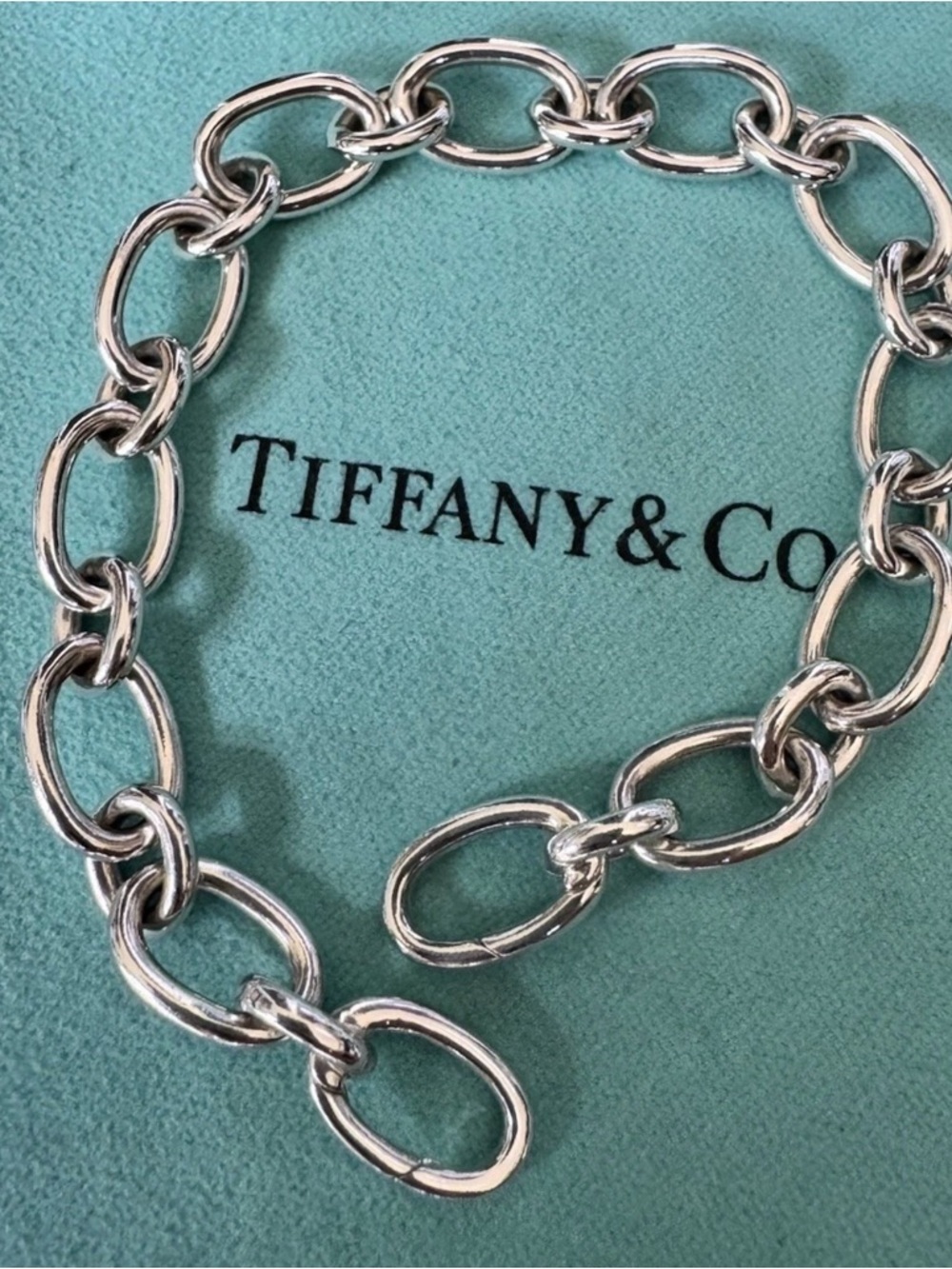 Tiffany & Co Italy 925 Sterling Oval Link 7.5” Clasp Ends - Picture 8 of 12